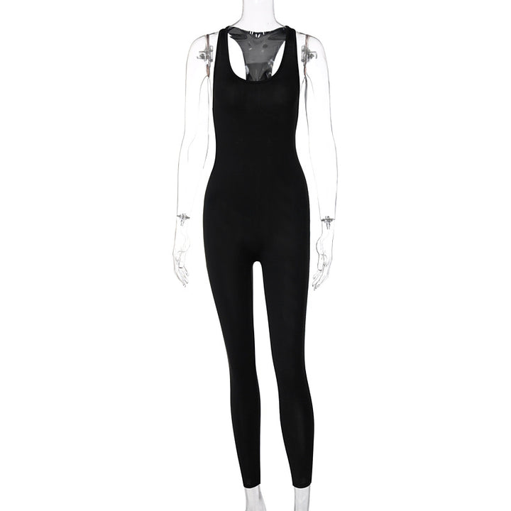 Damer Sporty Jumpsuit med dyb rygudskæring og tætsiddende snit Stilla