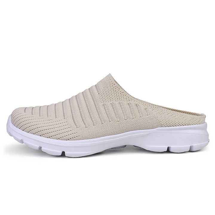 Dame nan strikket slip-on klogs med stødabsorberende EVA-mellemsål og ergonomisk hæl støtte Skovae