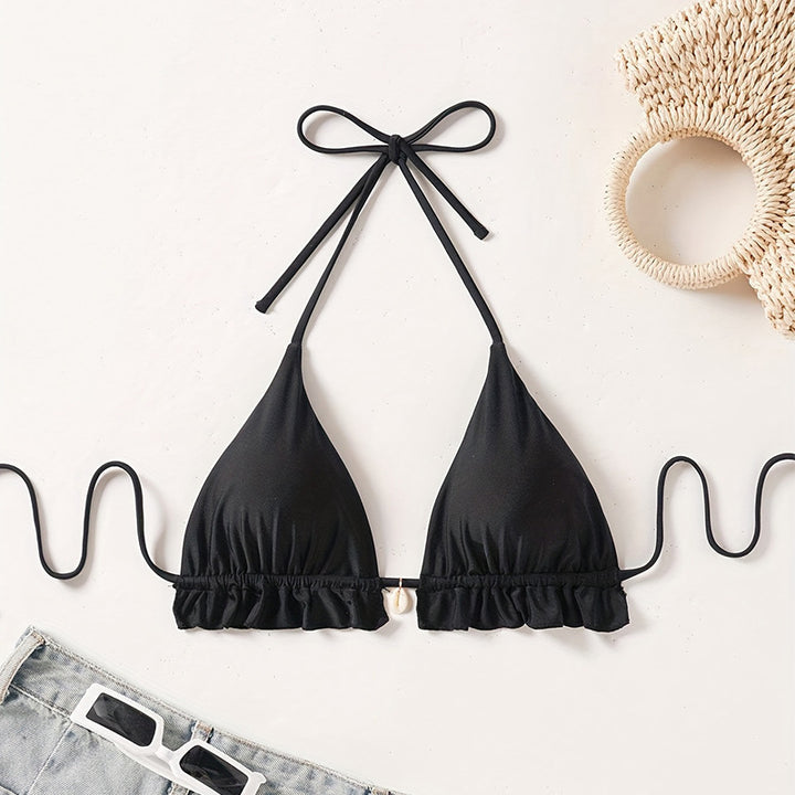 Dame triangel-bikini med legende rynkedesign Skovae