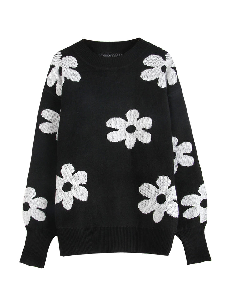 Dame sweater med blomsterdesign og afslappet pasform Stilla