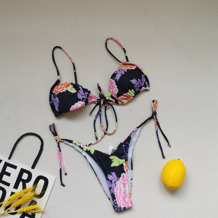 Damer triangel-bikini med justerbare bindebånd Skovae