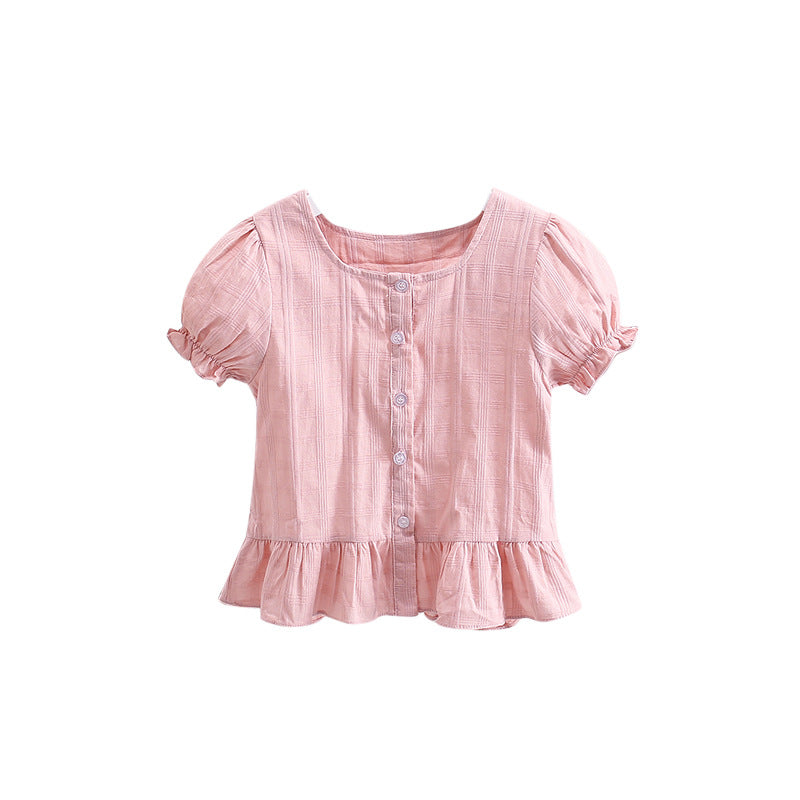 Pige Puffærmet Rüschenshirt Stilla