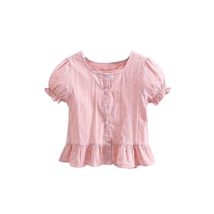 Pige Puffærmet Rüschenshirt Stilla