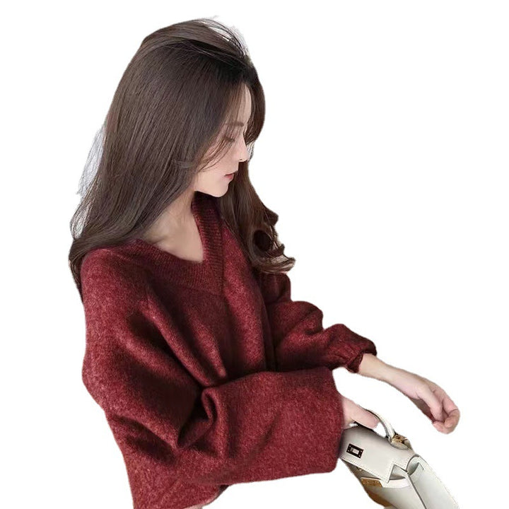 Kvinders oversized V-hals sweater lavet af blødt materiale med en afslappet pasform Stilla