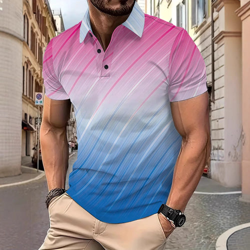 Herrer polo shirt med innovativ farvegradient og åndbare egenskaber Stilla