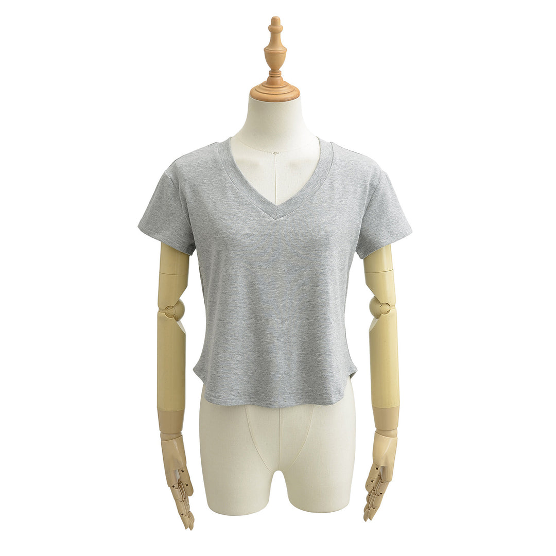 Dame V-hals Basic T-shirt med løs pasform Stilla
