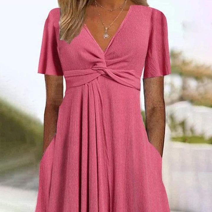 Dame Twisted Knot Maxi Kjole med Lommer Stilla