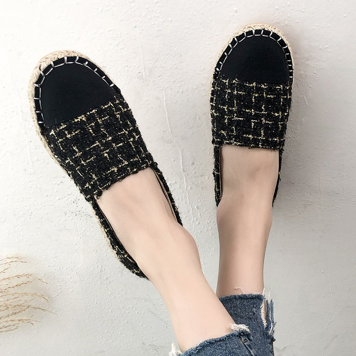 Dame Espadrillos med elegant tweed-mønster og skridsikker sål Stilla
