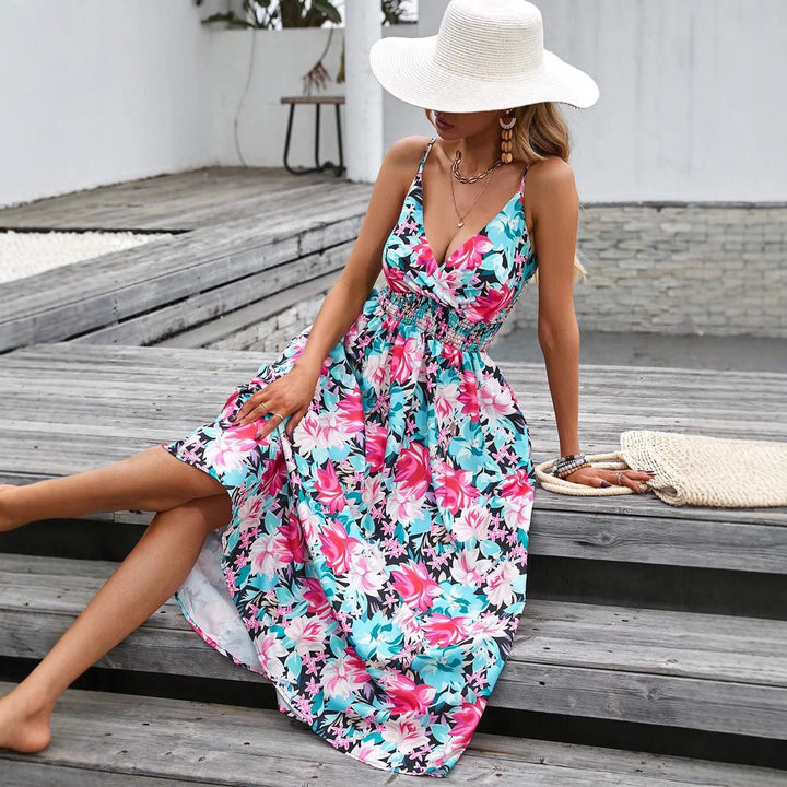 Dame maxikjole med paisley design og feminin snit Stilla