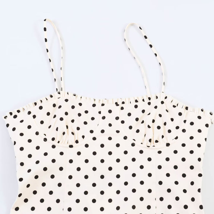 Dame maxikjole med polka-prikker Skovae