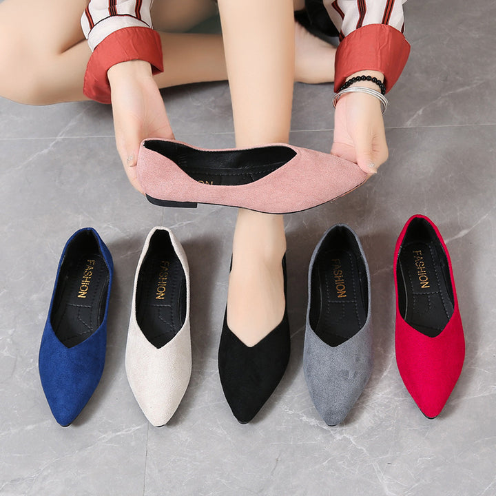 Dame elegante spids Ballerinas med blødt overmateriale og skridsikker sål Stilla