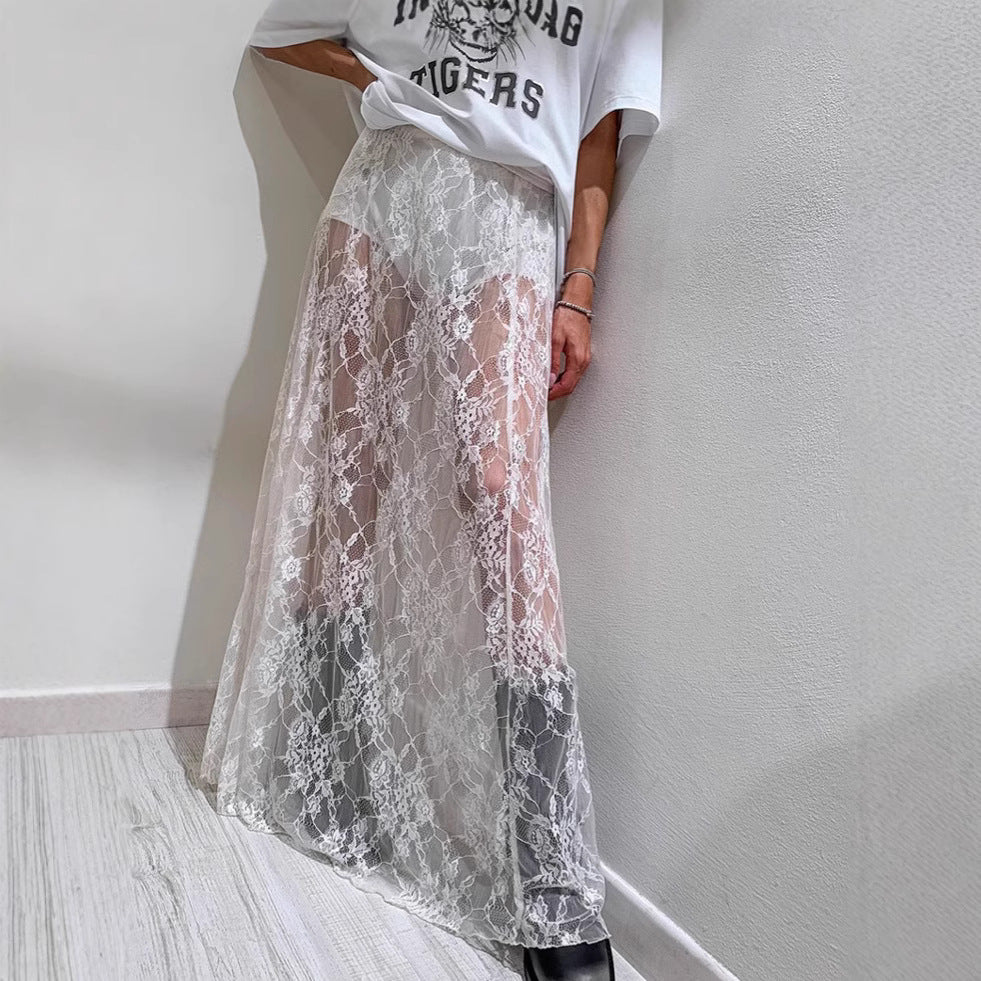 Dame Gennemsigtig Blonde Skirt Stilla