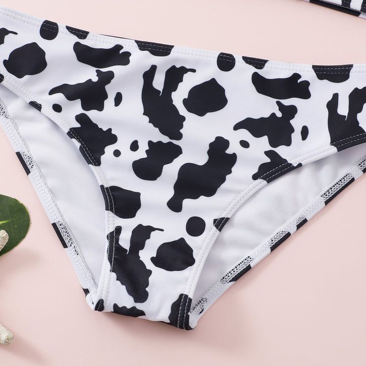 Dame Bikini-sæt med trendy ko-mønster og komfortable stropper Stilla