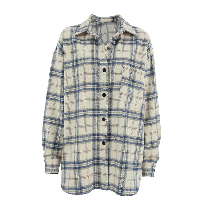 Dame Oversized Skovræmmede skjorte i høj kvalitet flannel Stilla