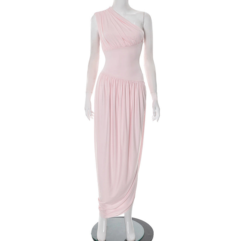 Femme Elegantes En-Skulder Maxi Kjole Stilla