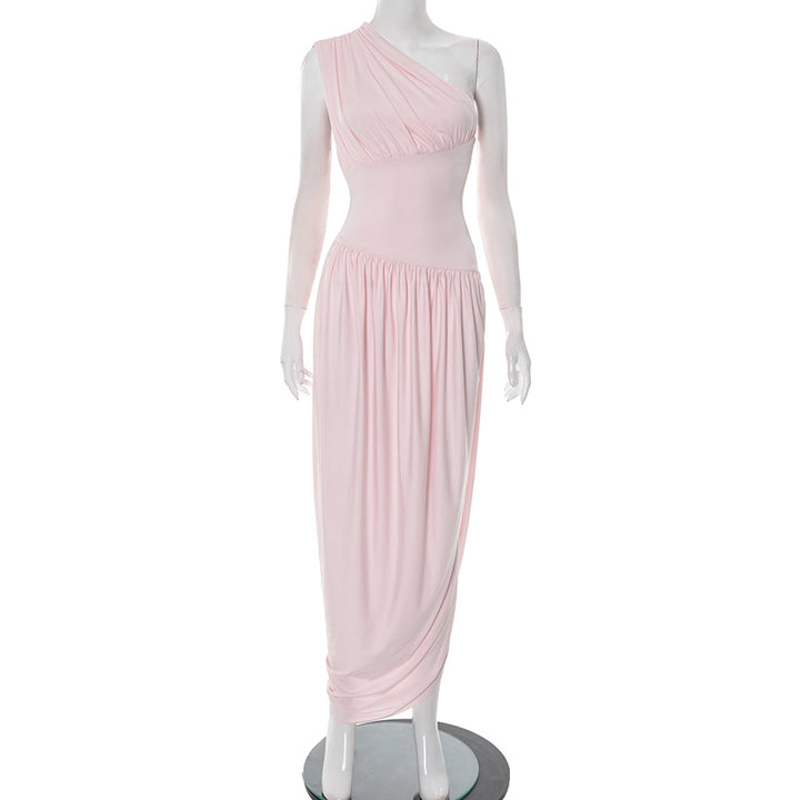 Femme Elegantes En-Skulder Maxi Kjole Stilla