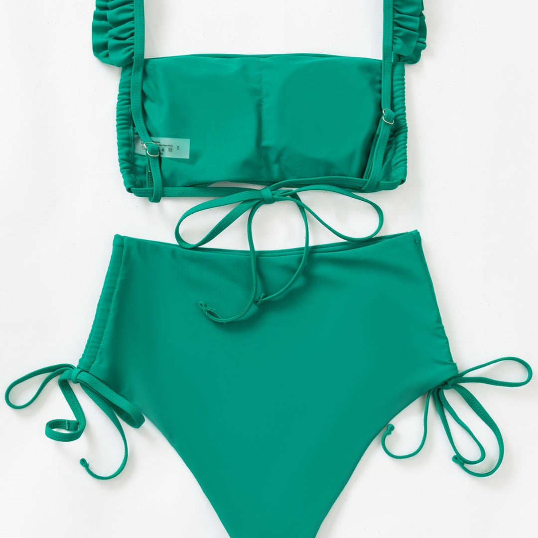 Dame bandeau bikini med legende volanger Skovae