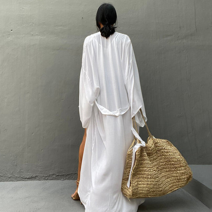 Dame Strandkaftan med flydende snit og elegante ærmer Stilla