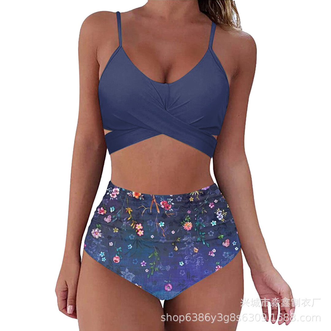 Dame Crop-Top bikini sæt med flettet design Skovae