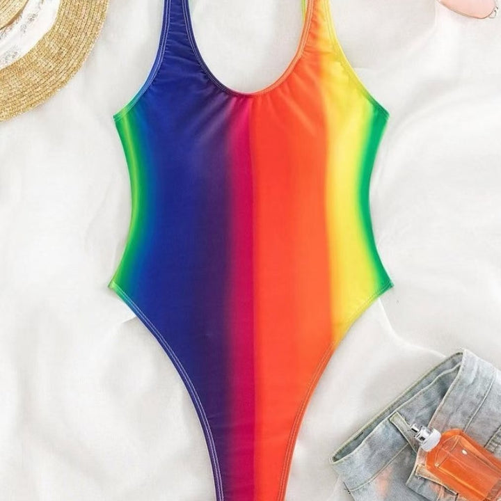 Dame Én-delt Sommer Badedragt med farverig Gradient-design Stilla