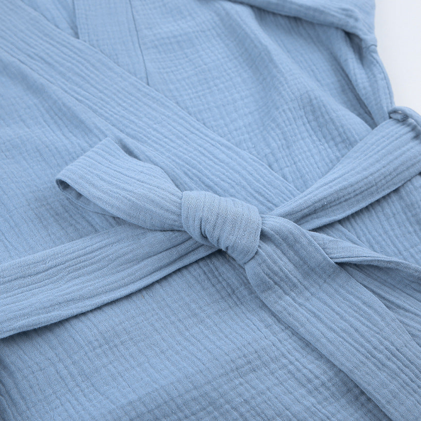 Dame Kimono-stil Morgenkåbe i åndbart materiale med bælte Stilla