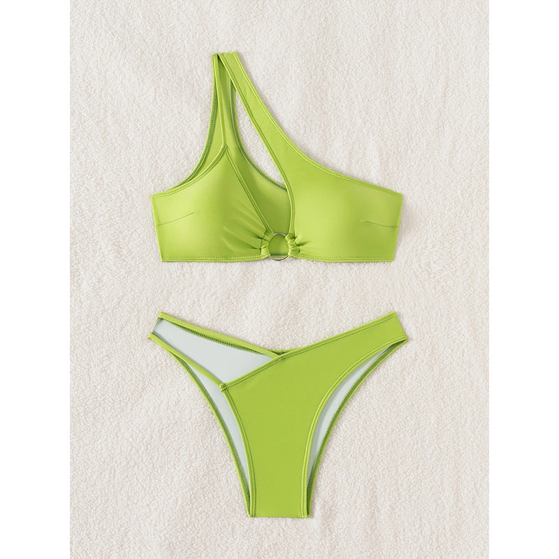 Femme En-skulder Cut-Out Bikini Sæt Stilla