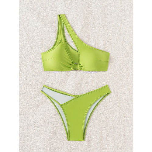 Femme En-skulder Cut-Out Bikini Sæt Stilla