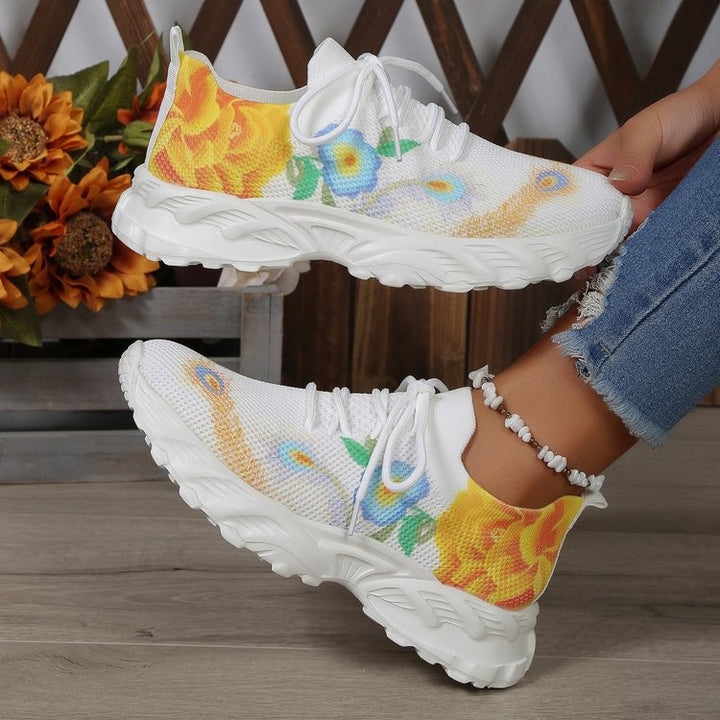 Dame Åndbare Sneakers med blomsterdesign og skridsikker sål Stilla