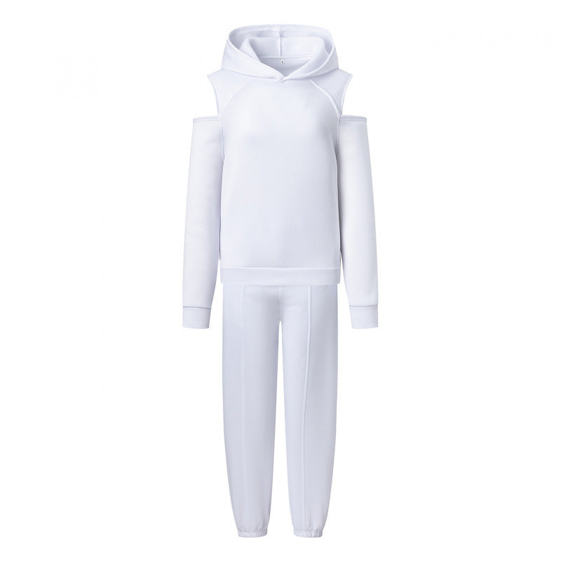 Kvinders sporty sweat sæt med dyb udskæring og side raglanærmer Stilla