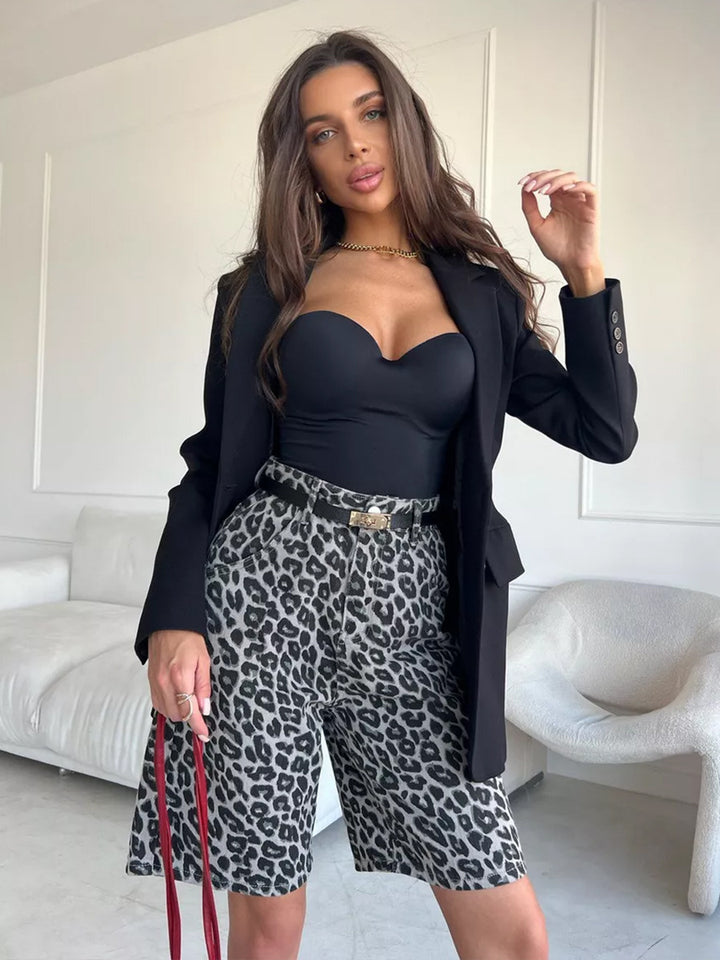 Dame leopardmønster shorts Stilla
