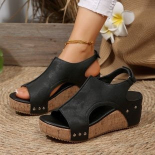 Dame Wedge-sandaletter med moderne korkdesign og ergonomisk fodseng Stilla