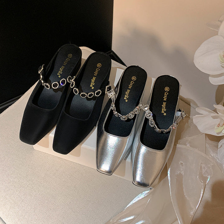 Dame Sling-Mules med elegant krystalaccent og behagelig pasform Stilla