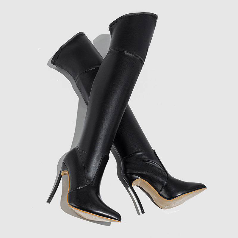 Dame Overknee Støvler med elegant spids Design og høje hæle Stilla