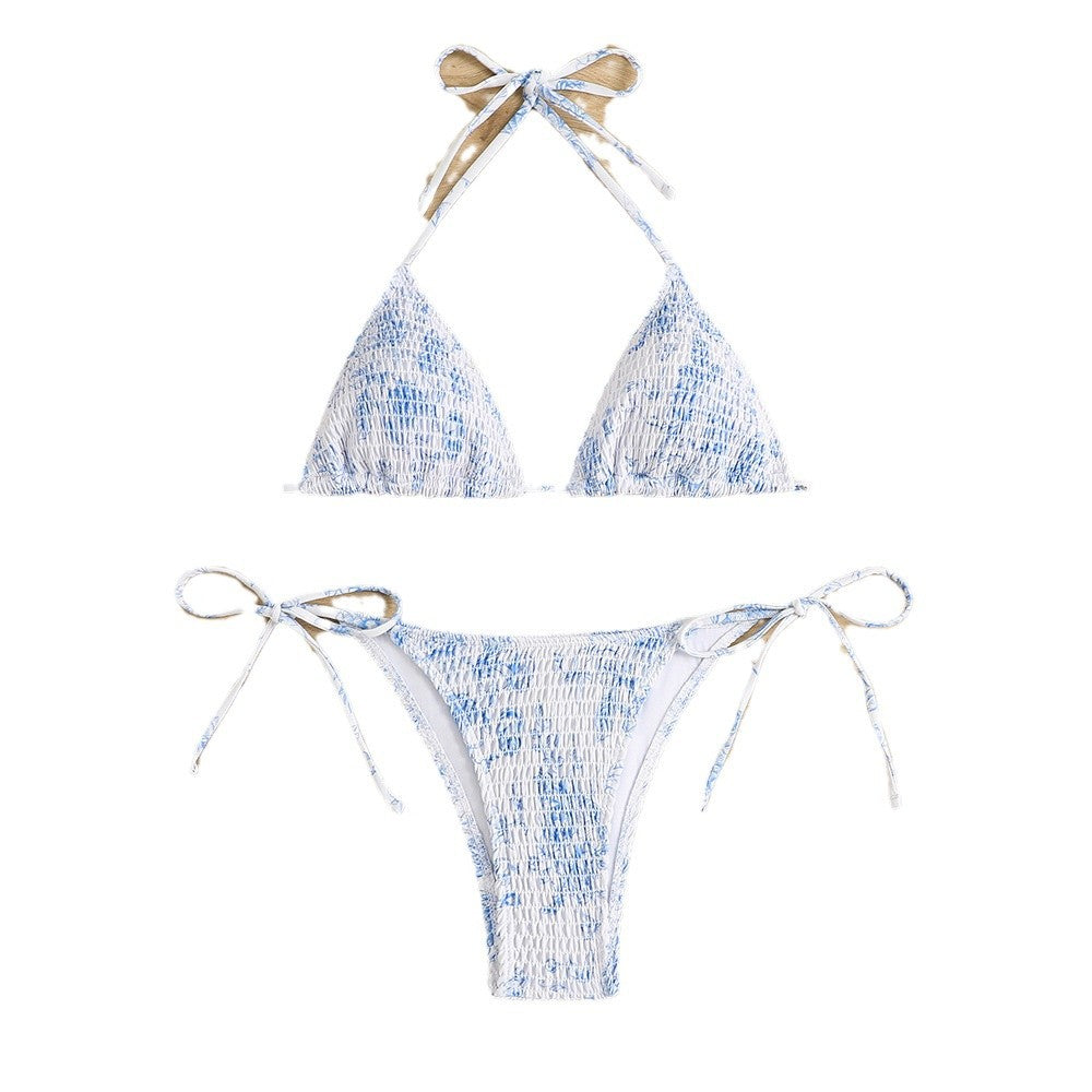 Dame Rynket Trekant-Bikini-Sæt Stilla 1750839890