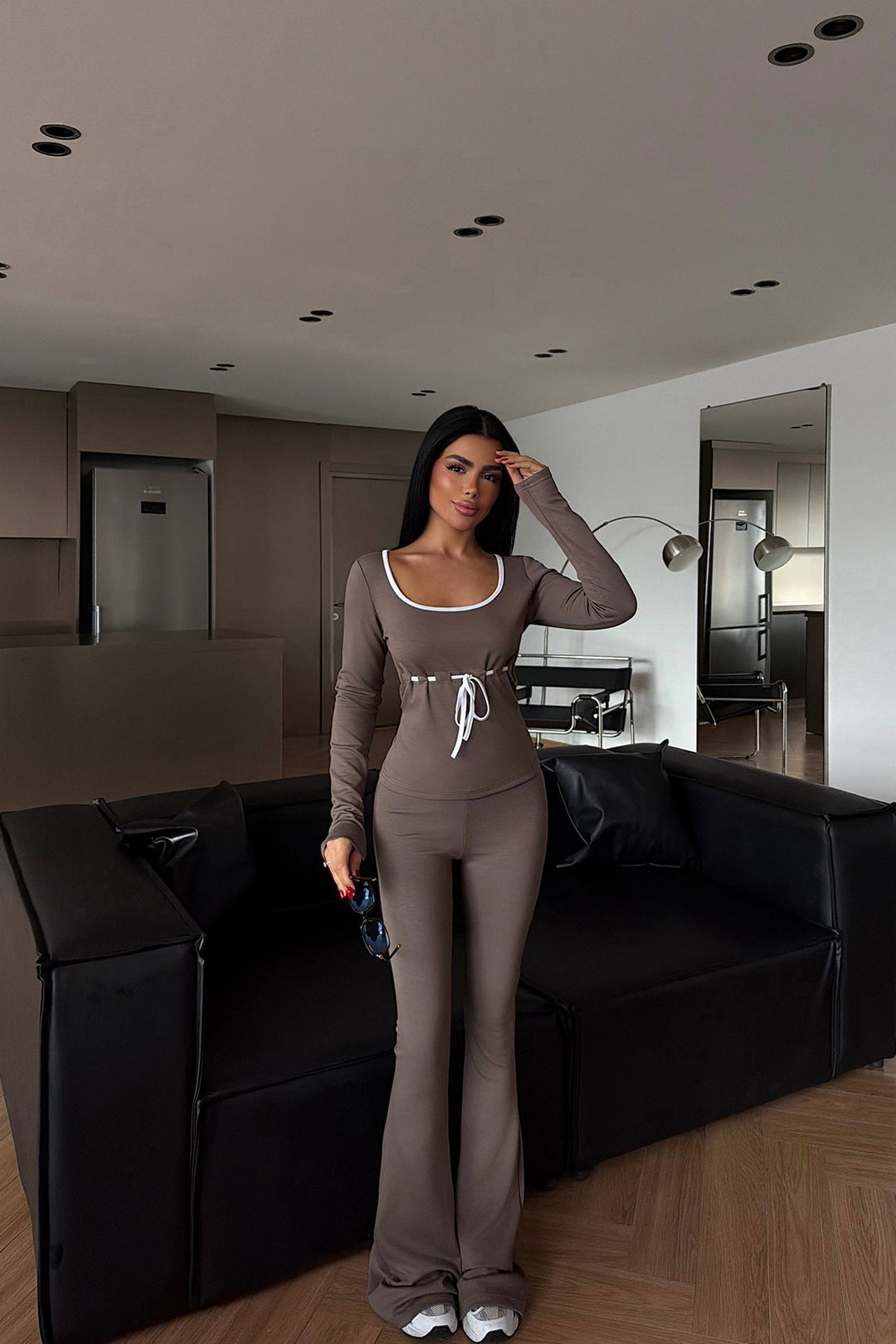 Women's long-sleeved combination transformation suit with drawstring Skovae