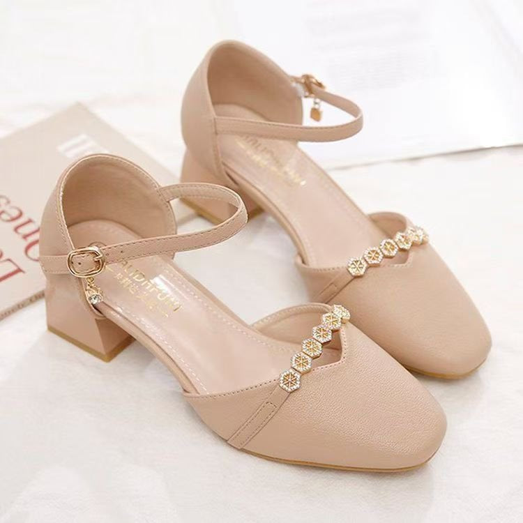 Dame elegant Slingback-pumps med modet rhinsten pynt Stilla