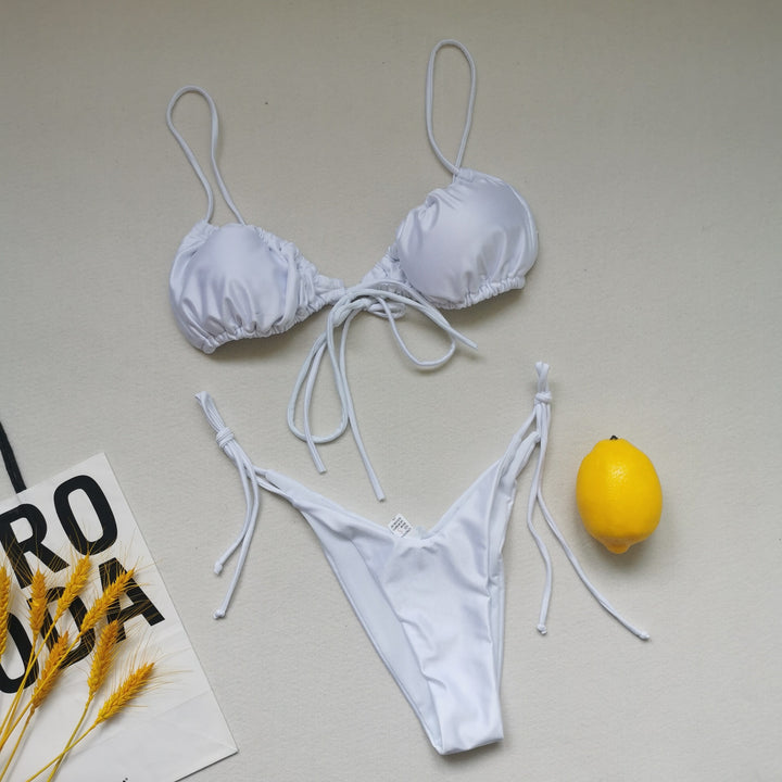 Damer triangel-bikini med justerbare bindebånd Skovae