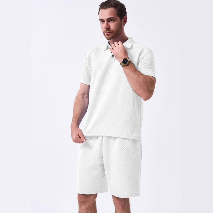 Herrer sporty kortærmet polo skjorte og shorts-sæt med åndbart design og moderne struktur Stilla