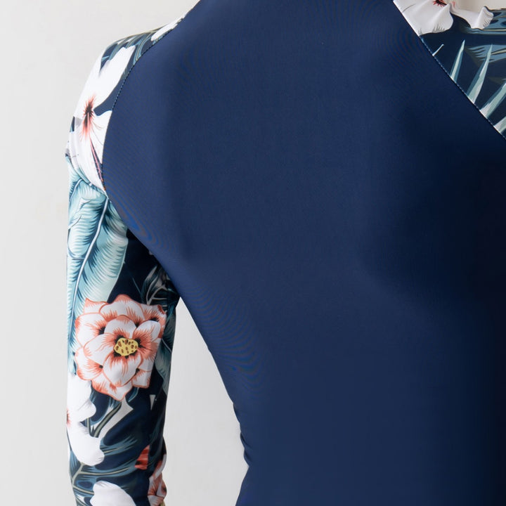Dame Floral Print Rash Guard og Shorts Sæt Stilla