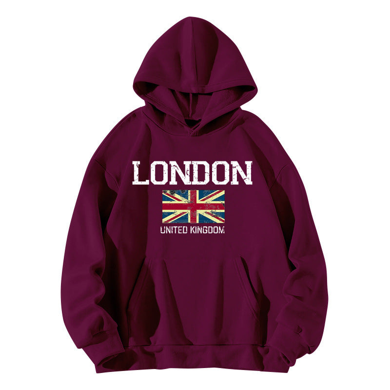 Kvinders hoodie i urban London stil med kængurulomme og komfortabel pasform Skovae
