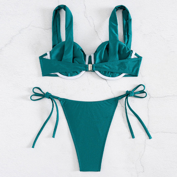 Dame Push-Up Bikini med generøse stropper og stilfulde sløjfer Skovae