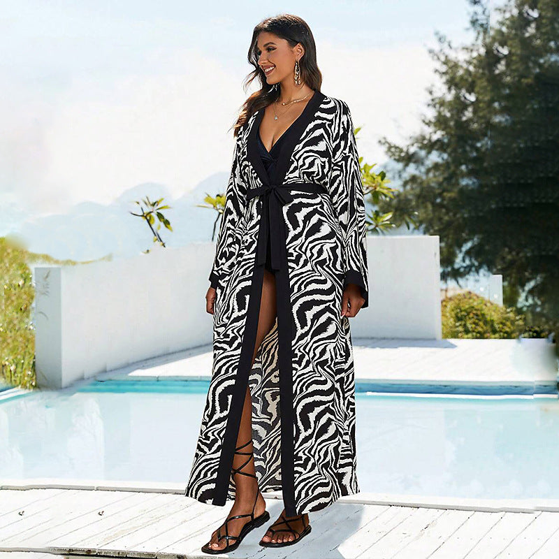 Dame Let Dyrtryk Strandkåbe Stilla