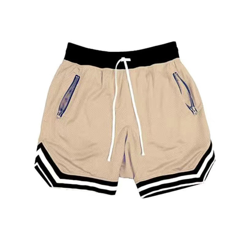 Herrer Sportslige Basketball-Shorts med åndbart netdesign og sidelommer med lynlås Stilla