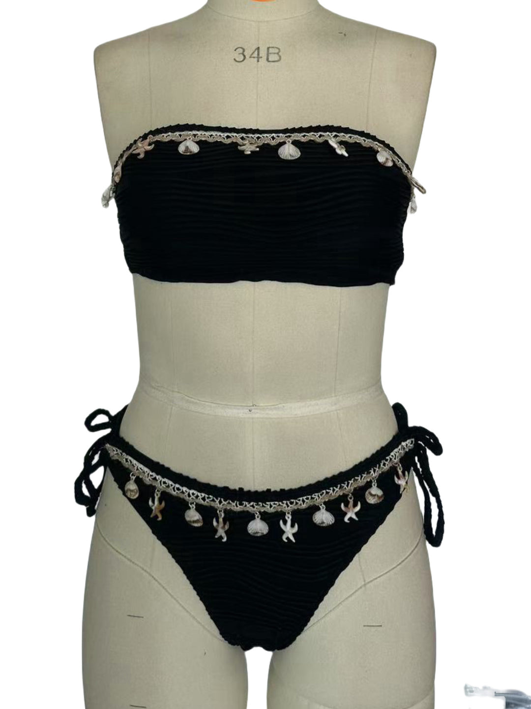 Dame bandeau-bikini med muslingemønster Skovae