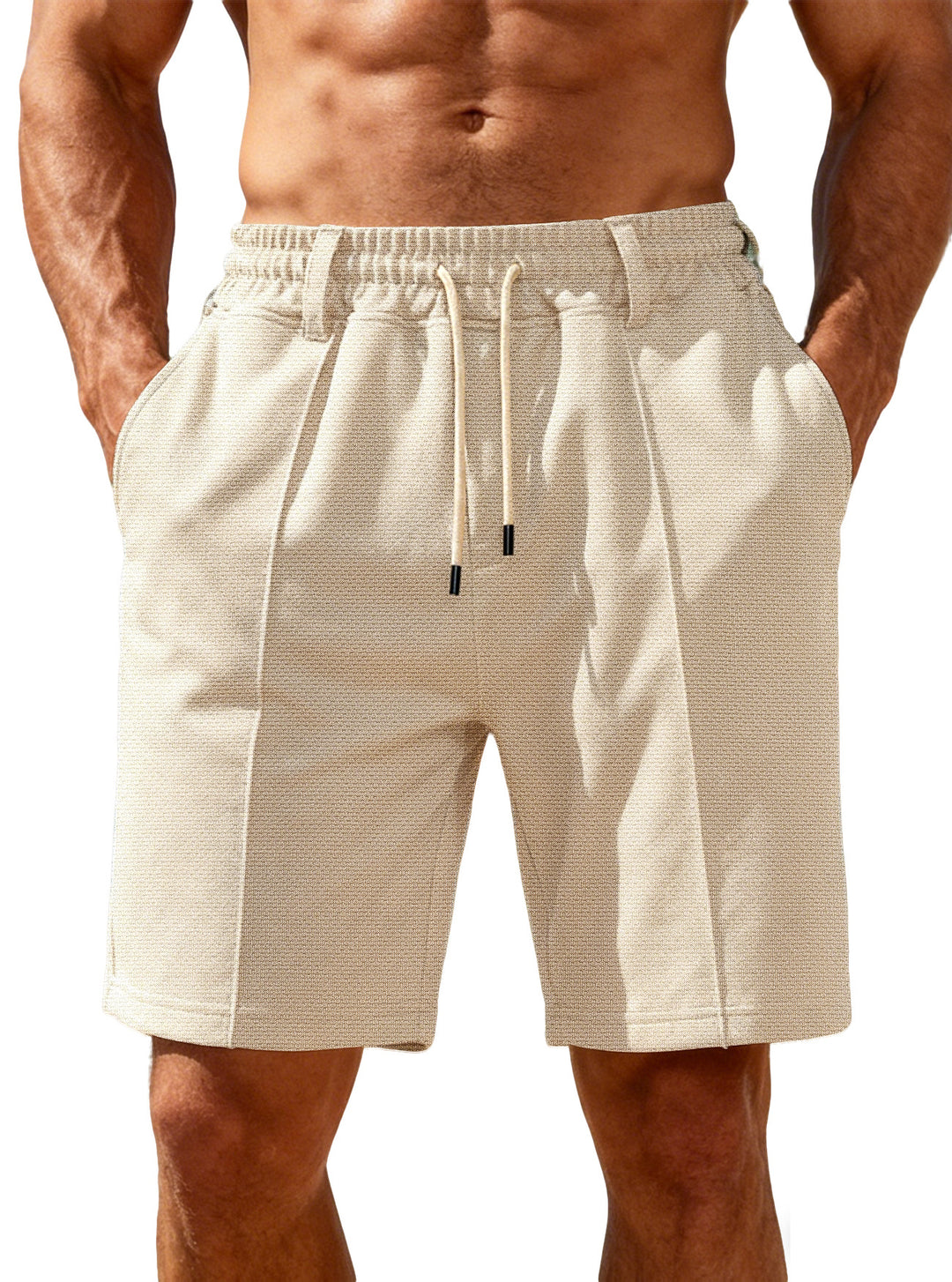 Herren nan Chino-inspirerede Relax-Shorts med bundfald elastisk tunneltræk og sidelommer Skovae