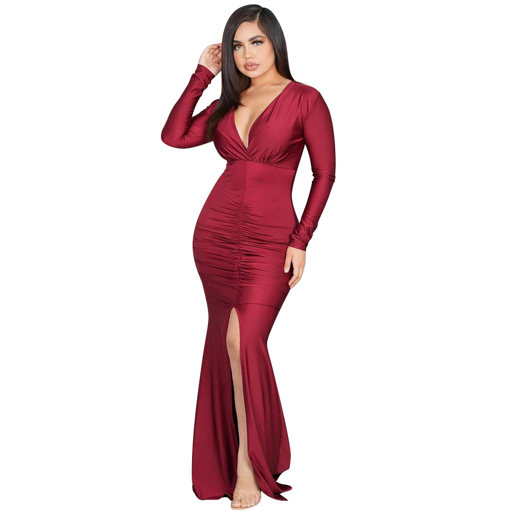 Dame High-Slit Ruffle Aftenkjole Stilla