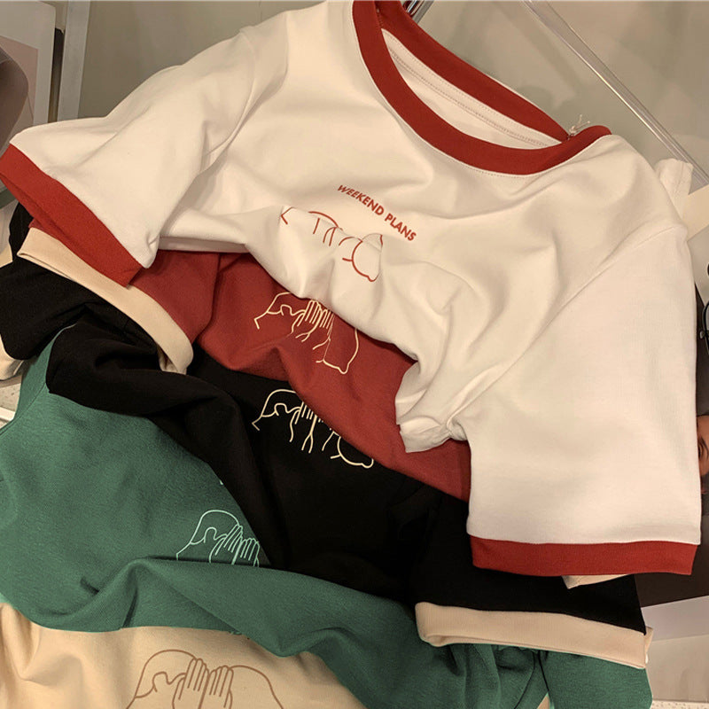 Femme Casual Graphic T-shirt med Weekend Planer Design Stilla
