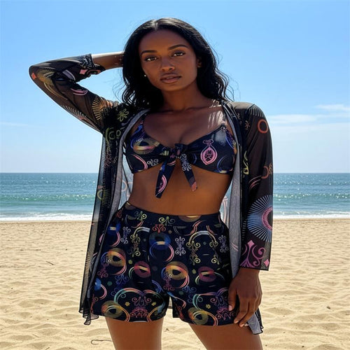 Dame bikini-sæt med mod fashionable kimono Skovae