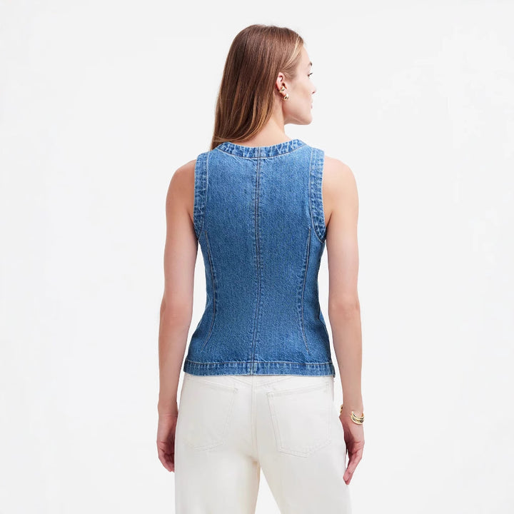 Damejeansvest i elegant snit Stilla