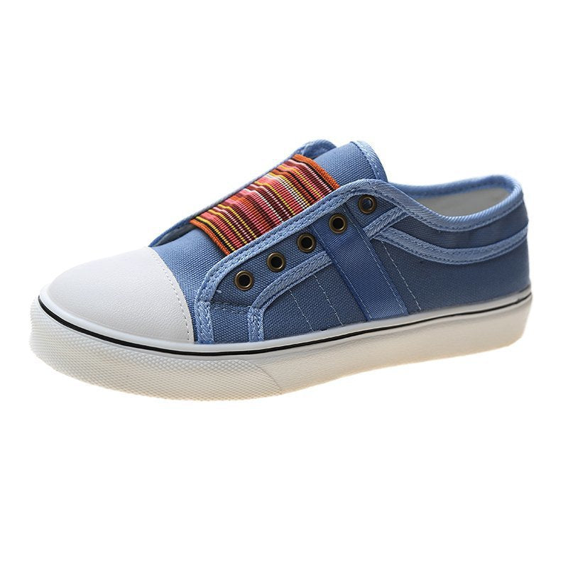 Dame afslappede Slip-On Sneakers med farvet tekstilbånd Stilla